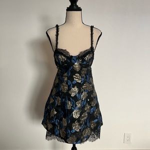 NWT for love and lemons foil mini dress